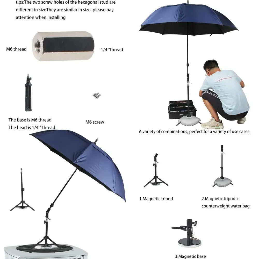 

Magnetic Base HVAC Shade Umbrella (60 Blue) - Cool & Dry Outdoor Work Protector