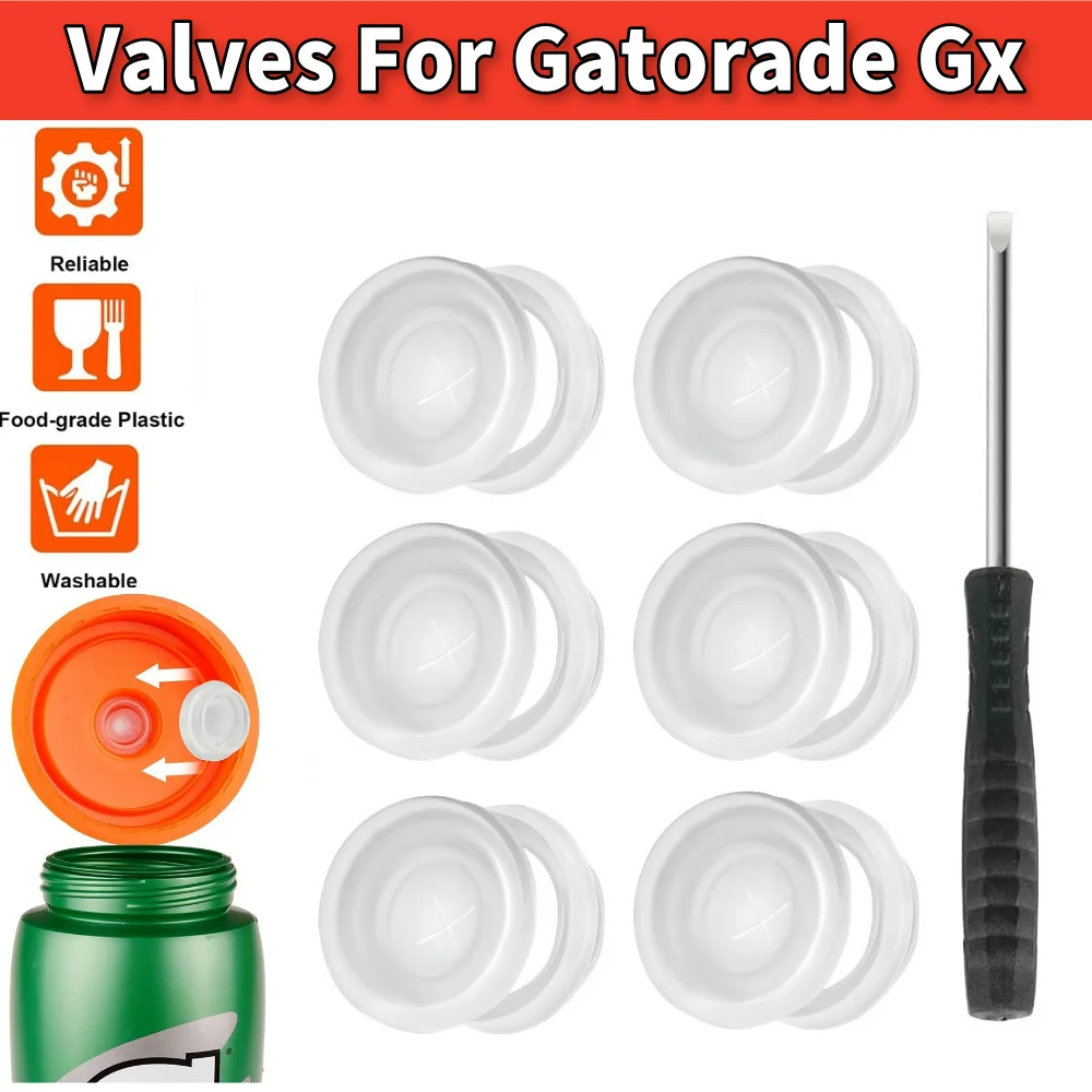 Dispensing Valves for Gatorade Gx Water 32oz Bottle Replacement Accessories for Squeeze Bottle Silicone Valve Plastic Insert