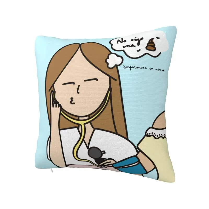 Enfermera En Apuros Doctor Nurse Medical Throw Pillow Case Bedroom Decoration Sofa Cushion Cover Polyester Soft Pillowcase
