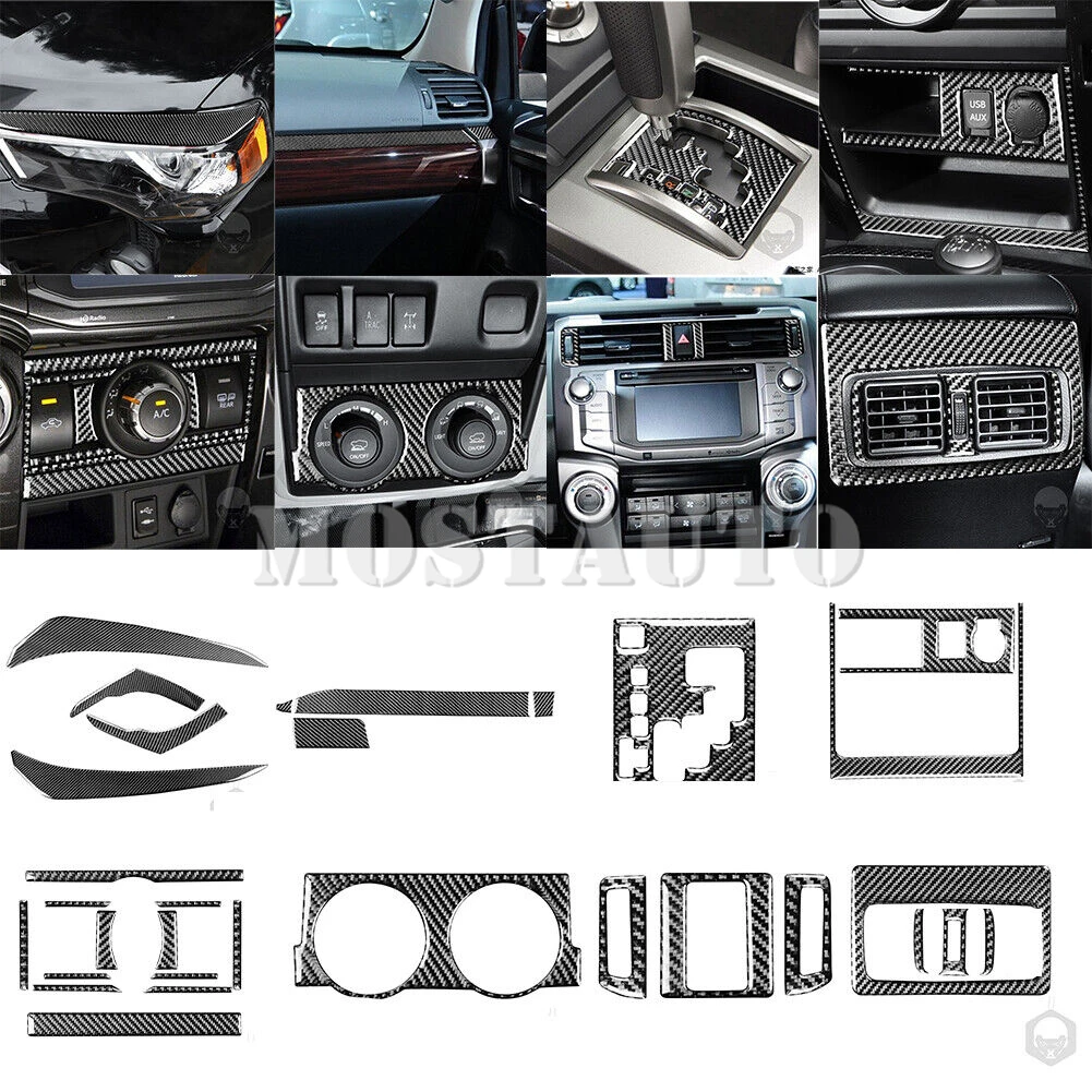 

Soft Carbon Fiber Interior Accessories Kit Cover Trim For Toyota 4Runner 2010-2020 31pcs Interior Whole Kit