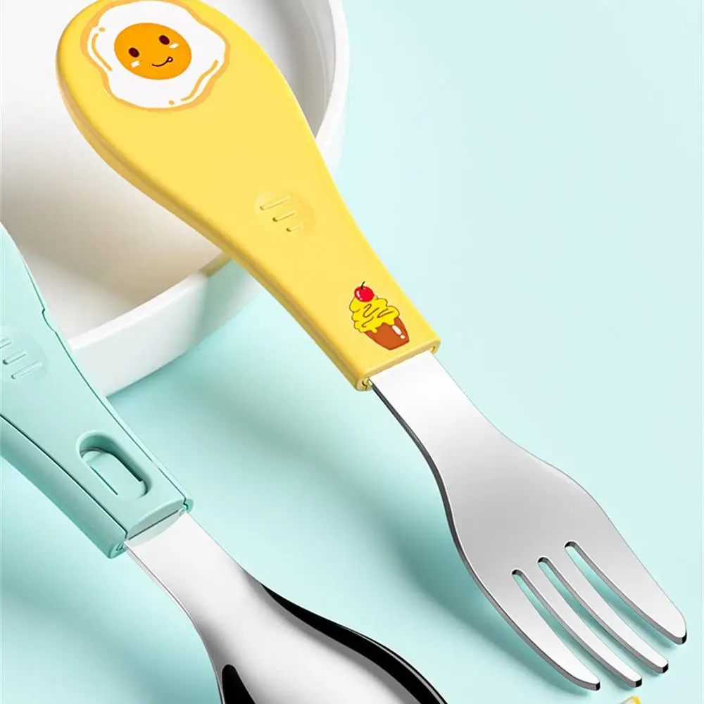 1~4PCS Nordic Fork Lovely Design Stainless Steel Children Popular Reusable Best Selling Portable Spoon And Fork Suit Fruit Fork