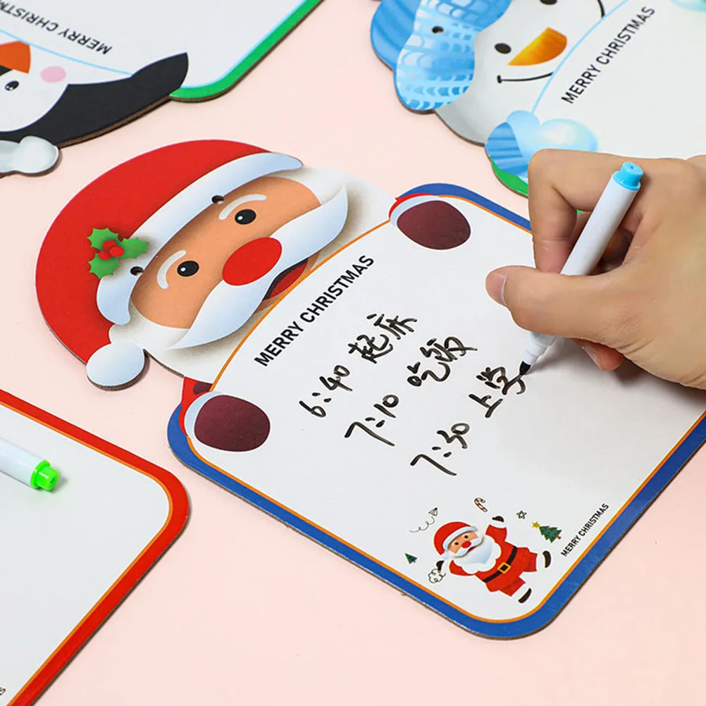 

3 Sets Christmas Drawing Board Erasable Kids Whiteboards 2 Sided Cartoon Santa Snowman Reindeer Early Education Toy Dry Erase
