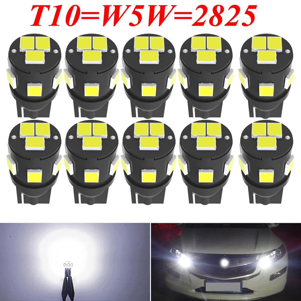 10Pcs 194 LED Clearance Light Bulb Lamp W5W T10 For Renault Clio 4 Koleos Logan Laguna Coupe Master Megane CC Thalia 2 3 Twingo