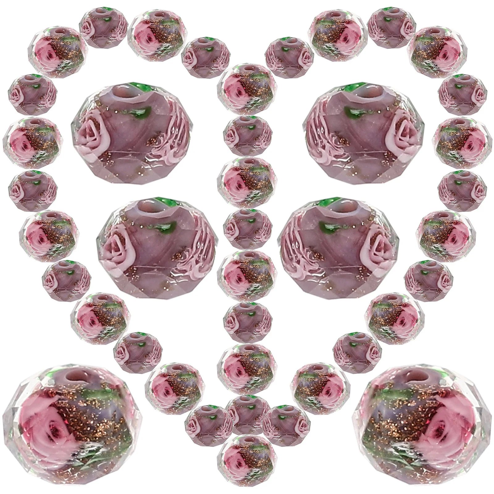 

40 шт., кулон, ювелирные компоненты, цветочный узор, свободные бусины, цветное ожерелье «сделай сам», браслет, принадлежности для рукоделия