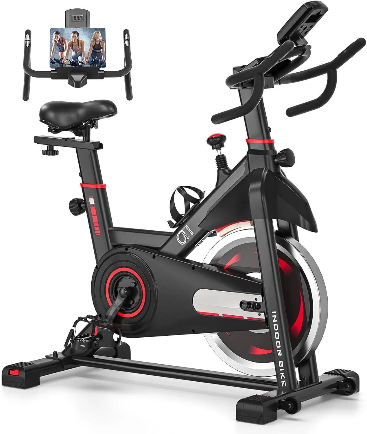 

Exercise Bike, Stationary Bikes for Home with 330lbs Weight Capacity, Indoor Cycling Bike with Comfortable Seat Cushion