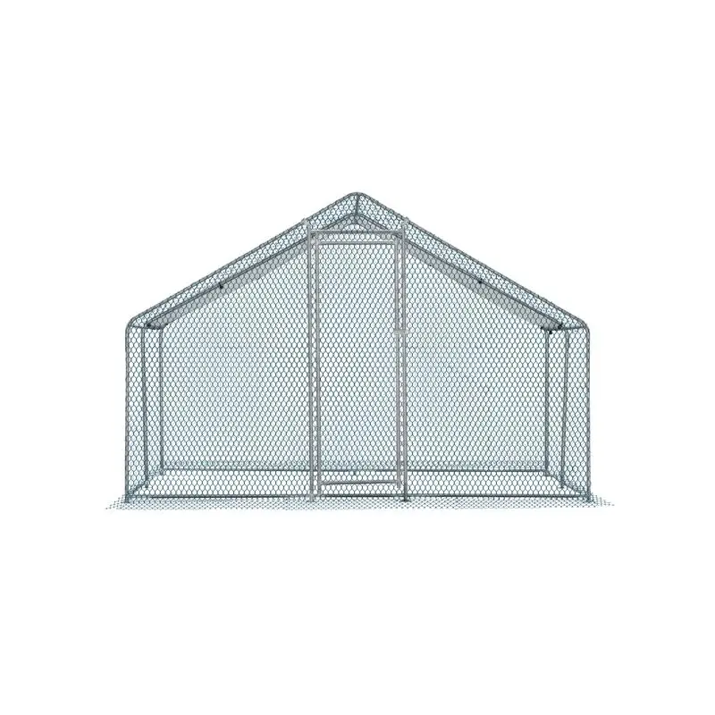 

Большая металлическая клетка для курятника 10x10 футов с водонепроницаемой крышкой для курицы, кроликов, кошек, собак, уличная фермерская ручка