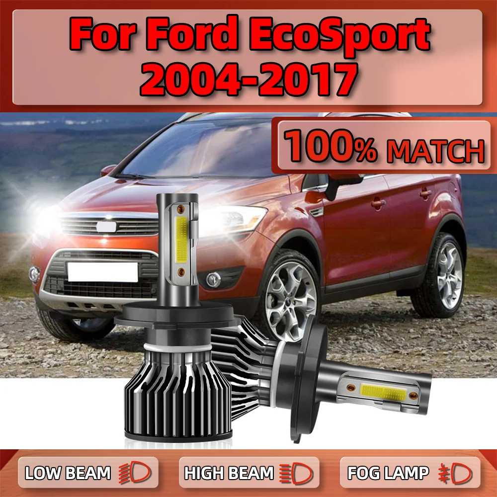 20000LM Car Lights H4 Canbus LED Headlight Bulbs 6000K 12V Turbo Lamps For Ford EcoSport 2004-2011 2012 2013 2014 2015 2016 2017