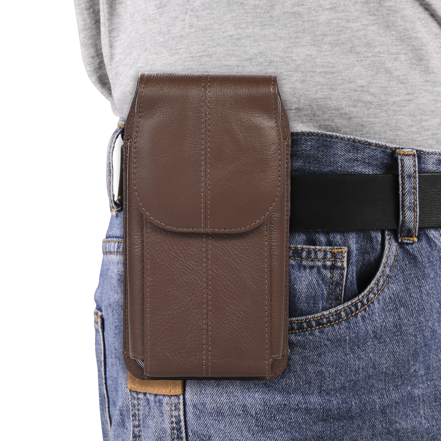 Skórzana męska torba na pas z klipsem na telefon Samsung S25 S24 Ultra S23 S22 Plus, Galaxy A15 A16 A56 A55 A54 A53 Holster Pouch