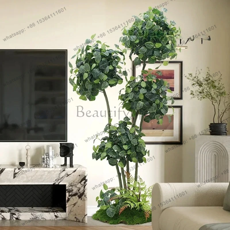 55Simulated green plants indoor creative bionic plant combination landscaping large fake flower living room bonsai ornament