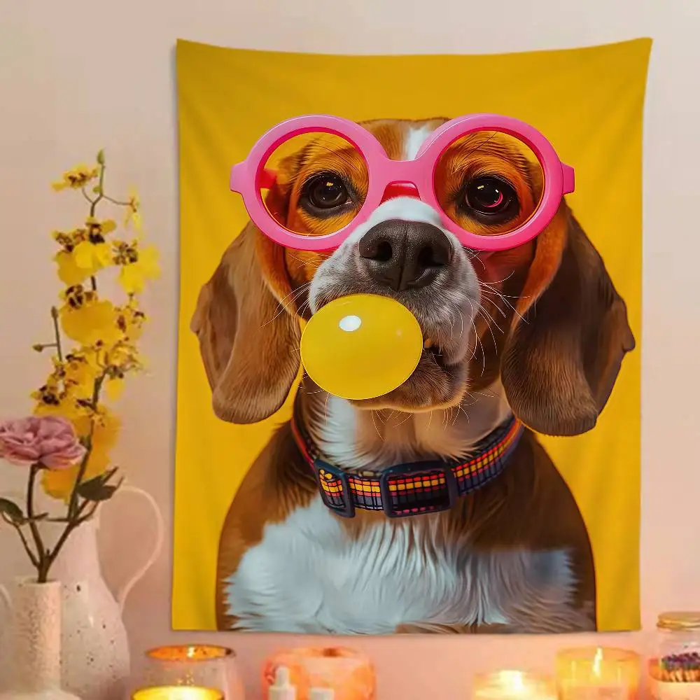 Gafas de sol coloridas con forma de chicle para perro, tapiz bohemio colgante, alfombras de pared Hippie de Tarot, decoración del hogar para colgar en la pared del dormitorio