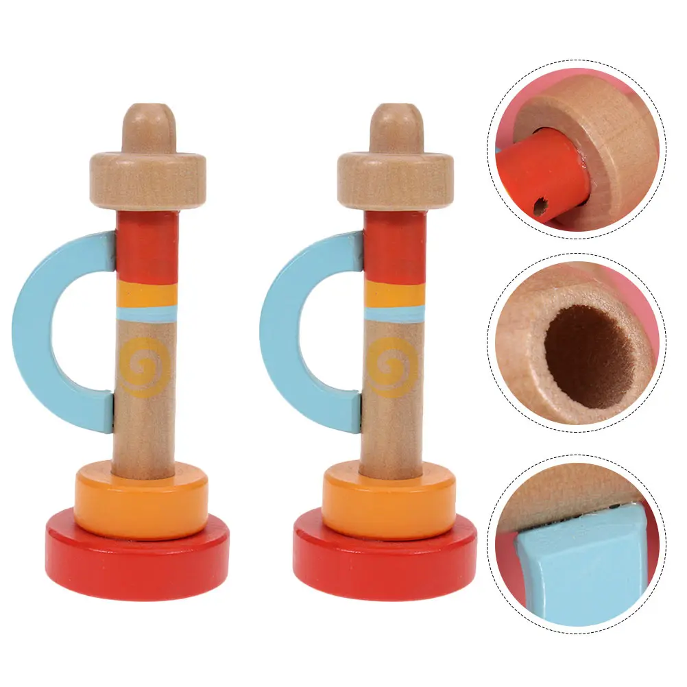 2 szt. Drewniane trąbki dla dzieci, instrumenty muzyczne, kolorowe, bezpieczne materiały, wczesna edukacja muzyczna, prezent, drewniana trąbka