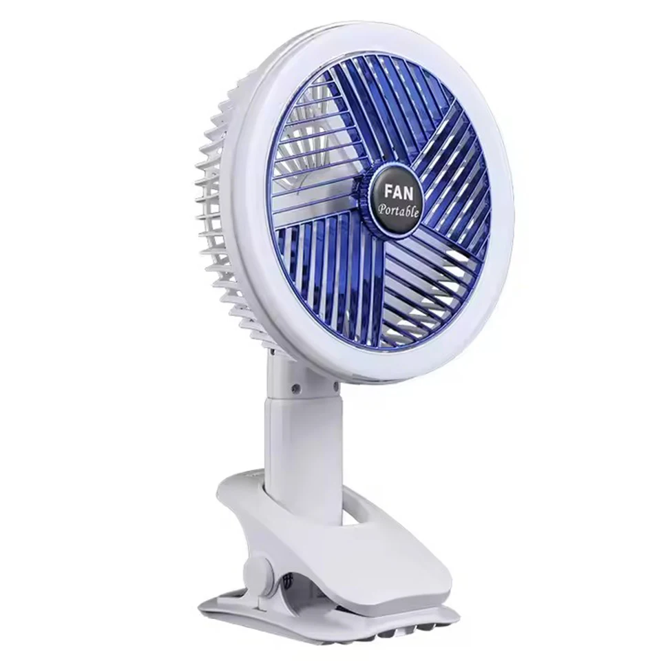 Portable Handheld Fan Cross-Border Foreign Trade Multifunctional Clip Fan LED Light Wall-Mounted Punch-Free USB Electric JMF-11