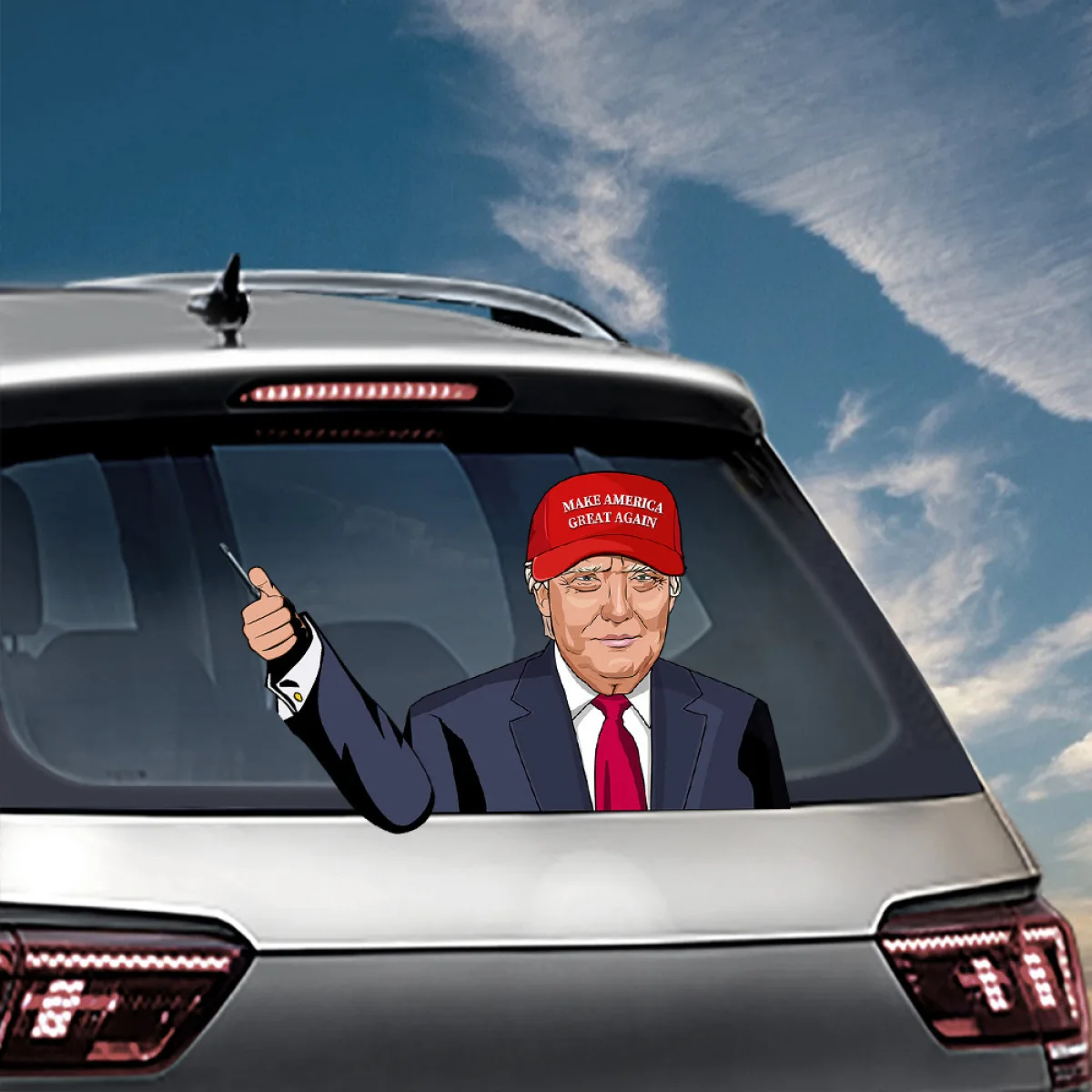 Trump Rain Car Rear Window Wiper Sticker: Waterproof Car Sticker for Rear Vehicle Windshield,gift, Decal Vinyl, Waterproof