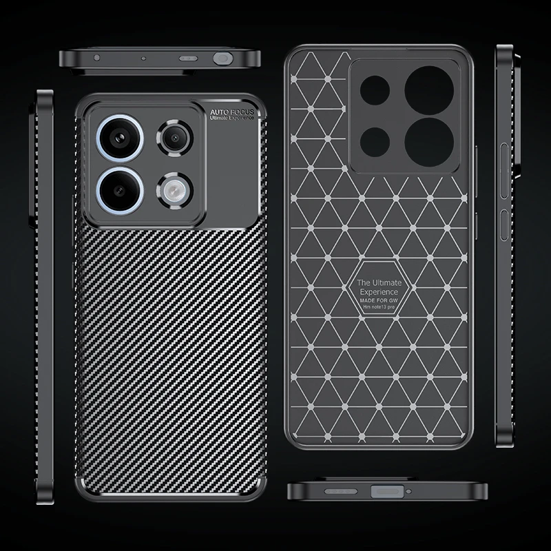 For Xiaomi Poco X6 5G Case Anti-knock Silicone Carbon Fiber Back Cover For Poco X6 X6 Pro 5G Case For Poco X6 5G Case 6.67 inch