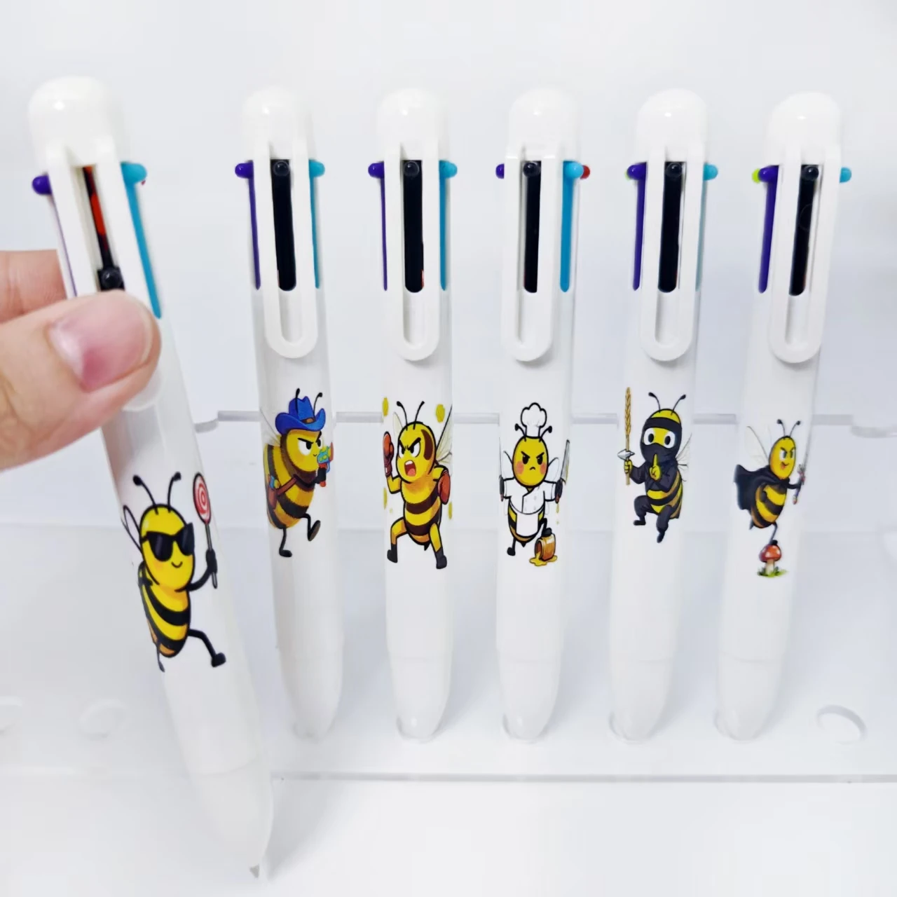 

7 шт./14 шт. профессиональная многоцветная шариковая ручка в виде пчелы, ежедневный офис, канцелярские принадлежности для обучения студентов, подарочные ручки