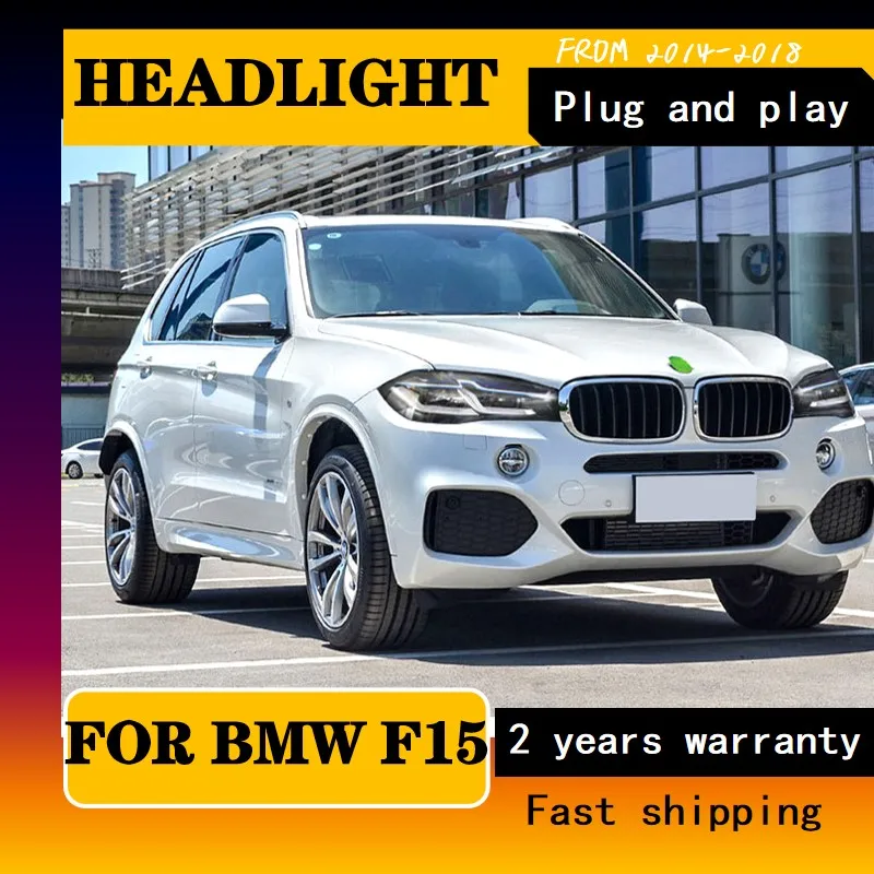 Car Styling For BMW X5 F15 Headlights 2014-2018 Head light DRL Hella Bi Xenon Bulb Fog Lights Car Accessory Head Lamp