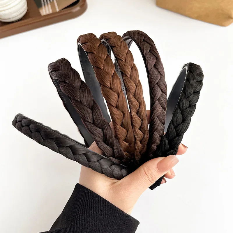 2pc Vintage Perücke Twists Braid Haarband mit Zahn Anti-skid Haar Bands für Frauen Mädchen Koreanische Retro Stirnband zubehör – Detail 3