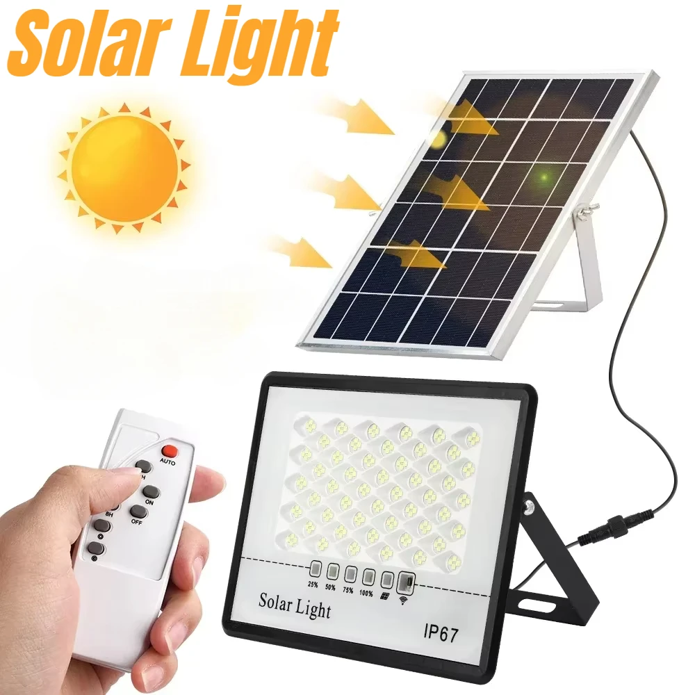 500W LED Solar Light for Outdoor Garden Floodlight Luminous Waterproof Stairs Wall Solar Light Dimming Light/time/remote Control