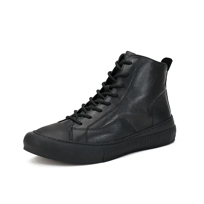 A169 New Fashion Boots Cow Real Leather Lace Up Men Footwear British Sports Boots Men's Leisure Working Ankle Boots Male Shoes image 5