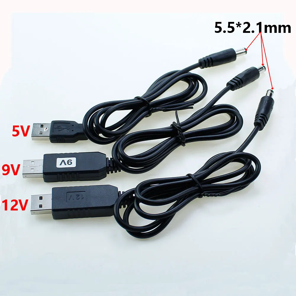 1Pcs DC 5V to 12V USB Cable Boost Converter Step-up Cord WiFi to Powerbank Cable Connector for Wifi Router Modem Fan Speaker