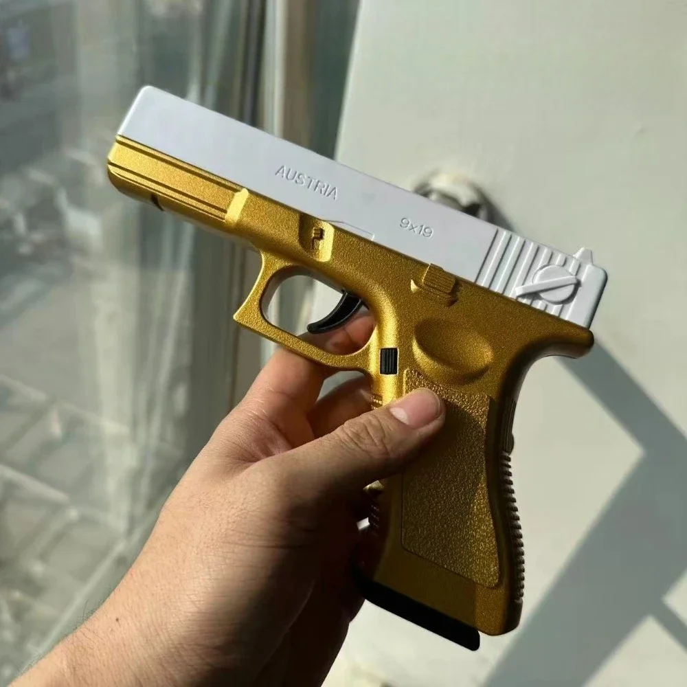 Weißgoldene Spielzeugpistole, 2026 Neues Outdoor-Spielzeug mit Weichen Gummibällen, Verwendet 7-8 mm Weiche Gummigeschosse – Detail 1