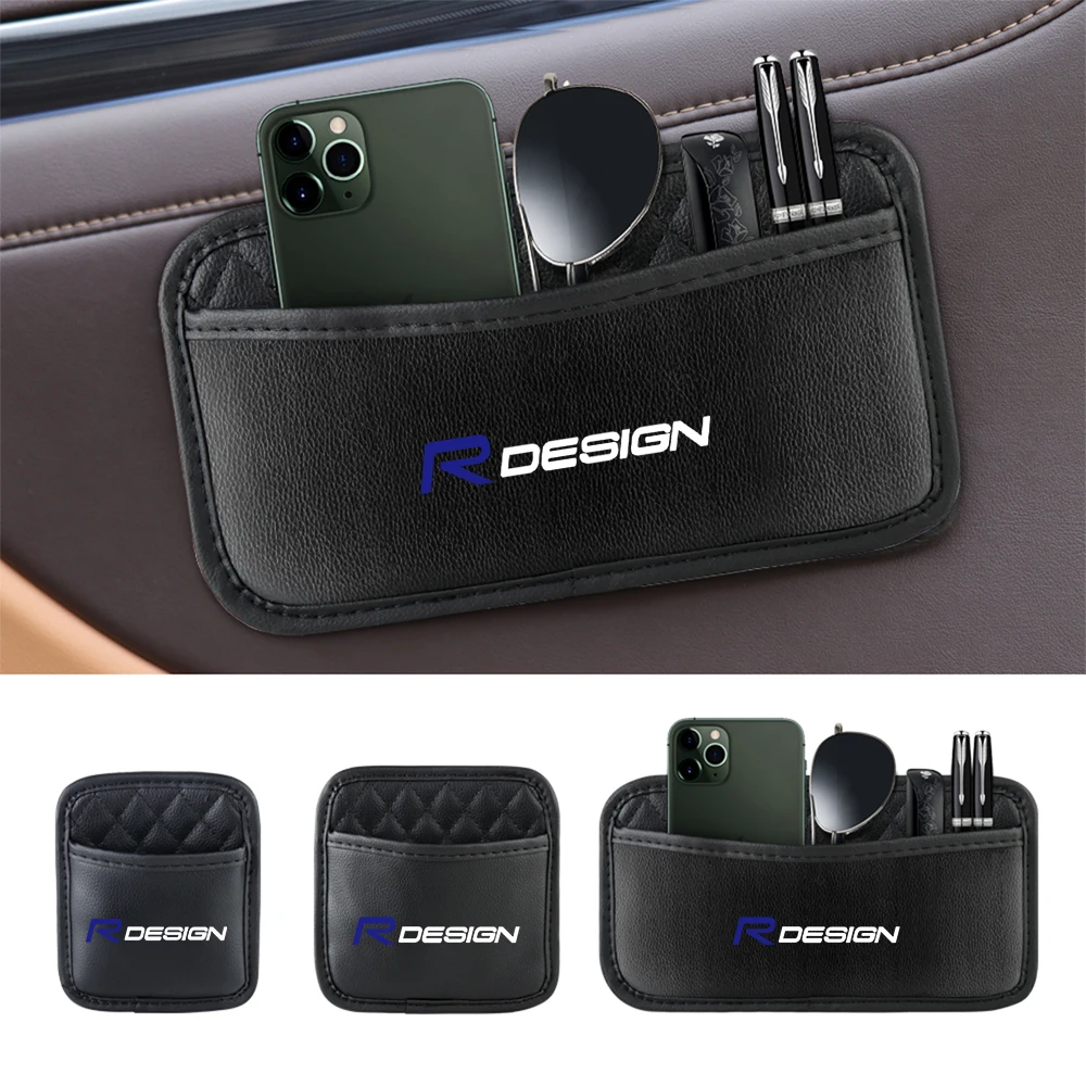 PU Retro Storage Bag Car Emblem Door Seat Back Organizer Accessories For Volvo RDESIGN XC90 XC60 XC40 XC80 S60 S80 S90 V40 V60