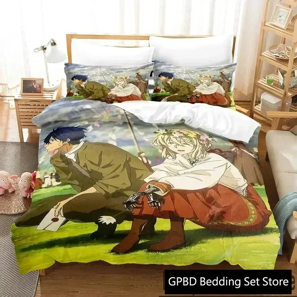 

Luxury New 3D Print Anime Violet Evergarden Bedding Set Duvet Cover Bed Set Quilt Cover Pillowcase Queen Boys Adult Bedding Set
