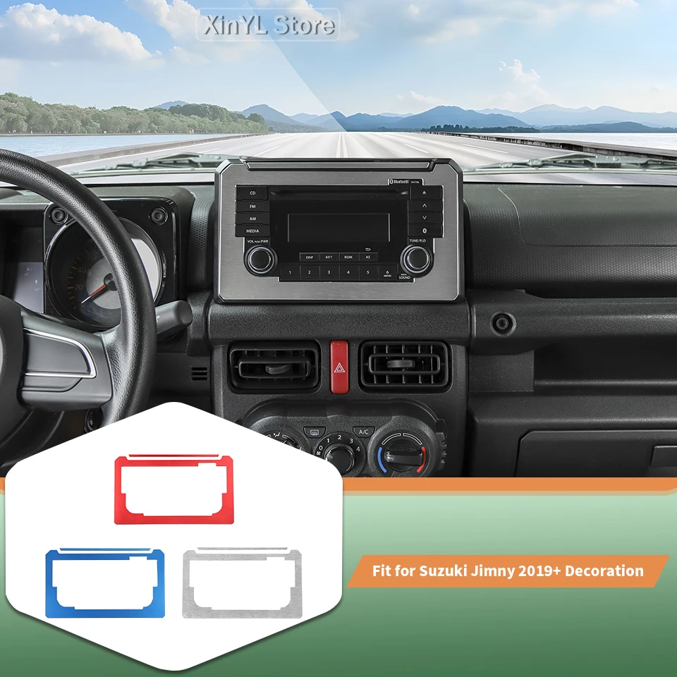 

Interior Aluminium alloy CD Screen Decoration Frame Cover Stickers For Suzuki Jimny JB74 2019 Up Accessories