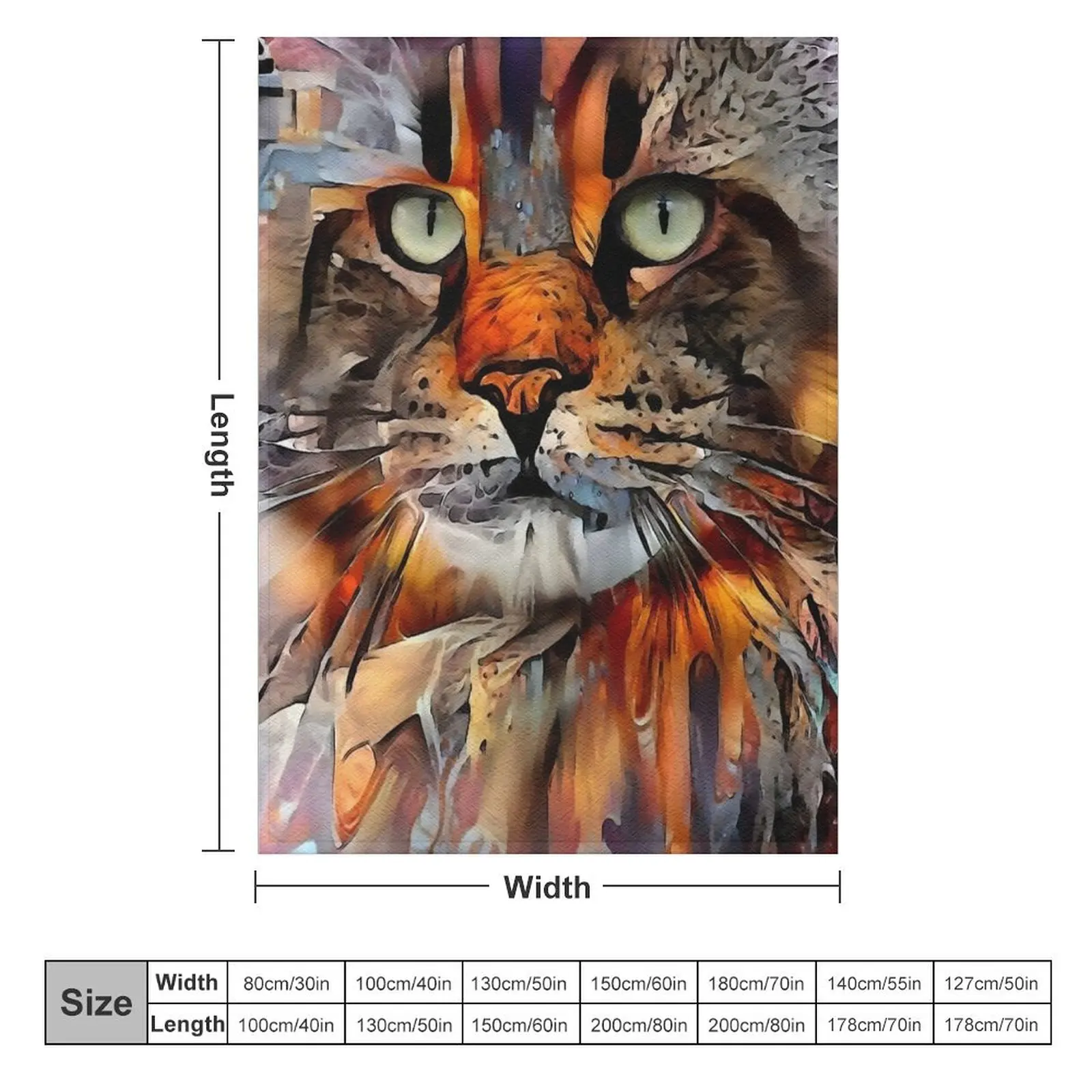 Zikkan, cat, chat, cat, lea roche paintings Throw Blanket Large Sofa Blankets