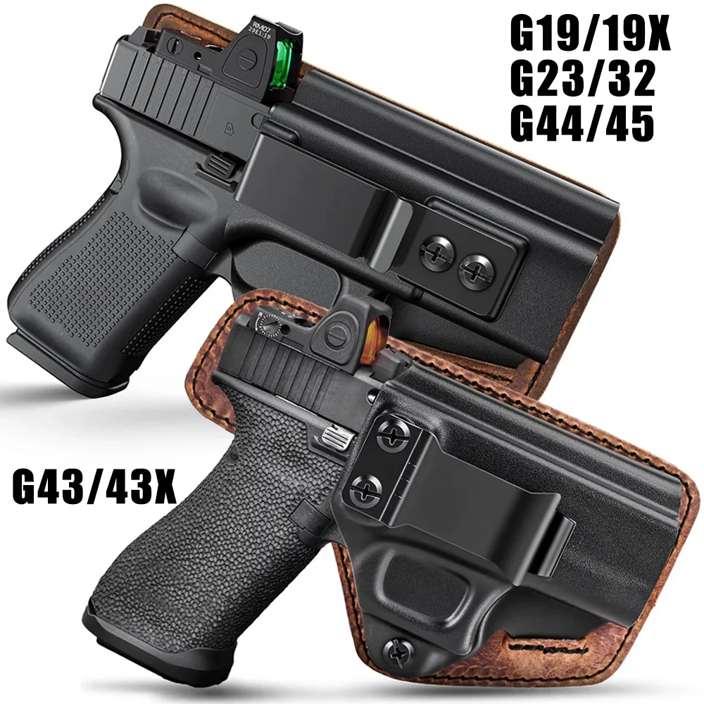 隠し銃ホルスター-iwb-ピストルガンホルスター-g43-43x-g19-19x用-インサイドウエストバンドガンホルスター-レザーハイブリッドガンキャリア