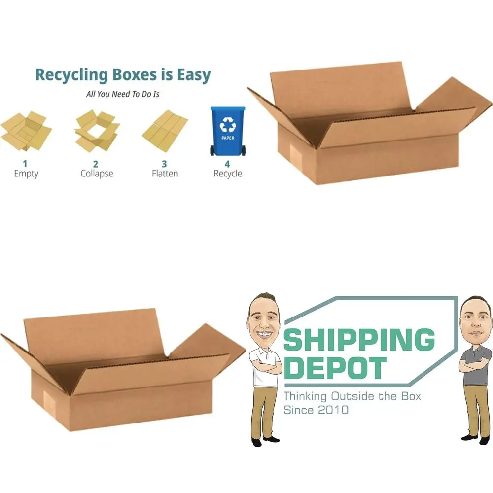 

50-Pack 9x6x2 Inch Corrugated Cardboard Boxes for Shipping, Packing, and Moving