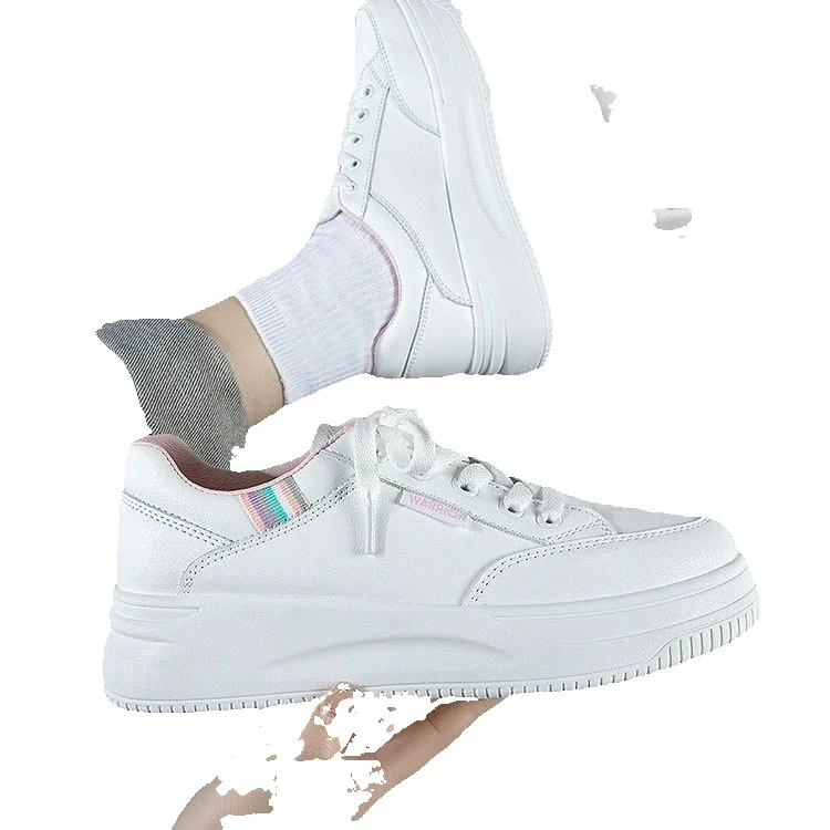 Pull-back White Sneakers For Women, 2026 New Model, Summer Breathable Shoes, Versatile Thick-soled Sports Shoes, Casual Sneakers_vogvips.com