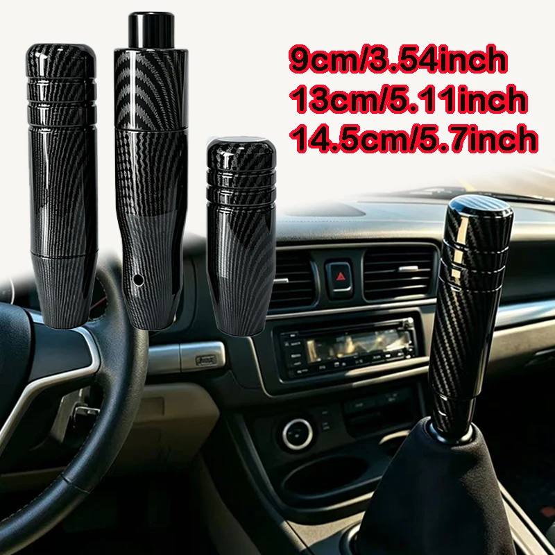 Automatic Shift Knob Metal Car Shifting Push Button Aluminum Shifter Lever Handle Long Stick Gear Head Fit Most Auto Transmissio