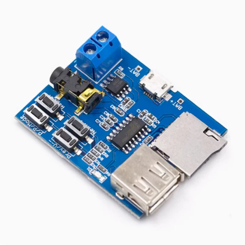 1PCS  New mp3 lossless decoding board comes with power amplifier mp3 module mp3 decoder TF card U disk decoding player