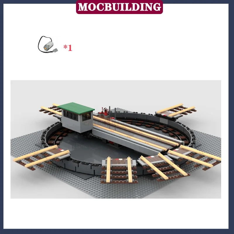 MOC Electric Rotating Platform Small 2 Model Building Block Ship Train Transport Locomotive Collection Series Toy Gifts