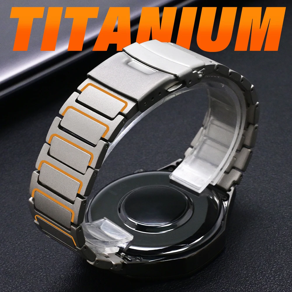 Titanium Orange Strap for Huawei Watch 5 4 4 Pro GT2 GT3 GT4 GT5 46mm Luxury 22mm Titanium Band for Oneplus Watch 3 2R Bracelet