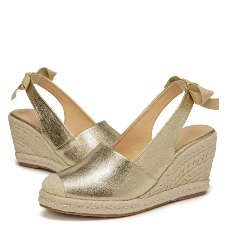 Wedges Sandals For Women Closed Toe Bandage Espadrille Stylish Shoes