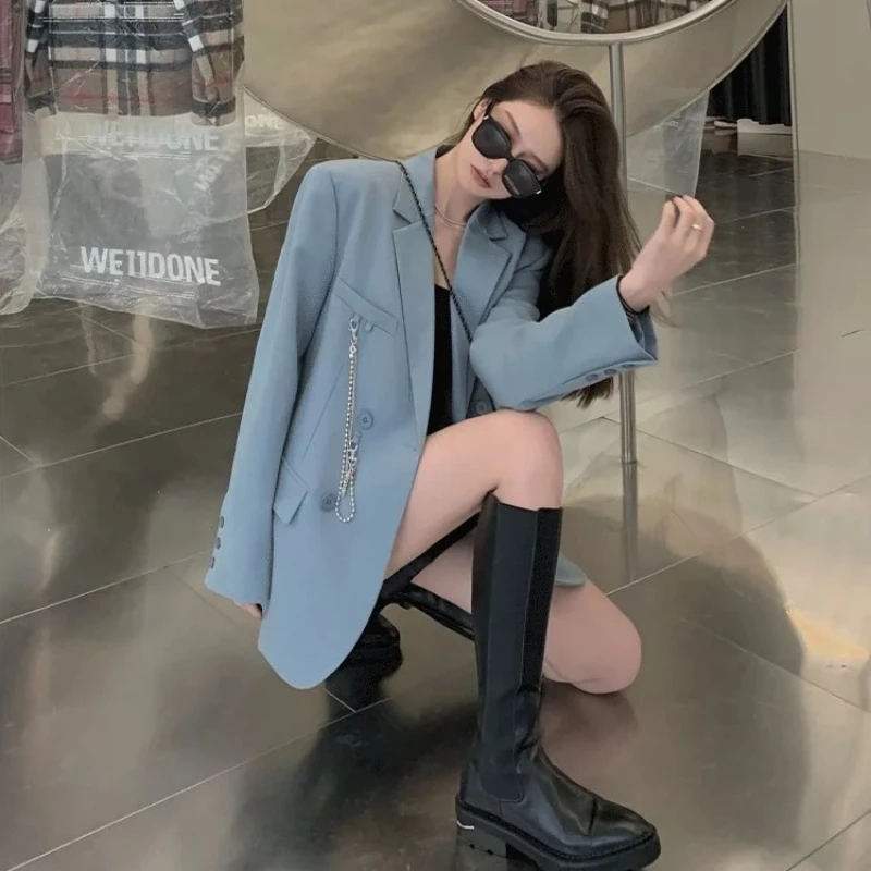 

High Street Style Women's Suit Jacket New Design Spring/Autumn Solid Fashion Blazer Woman Clothing Office Lady