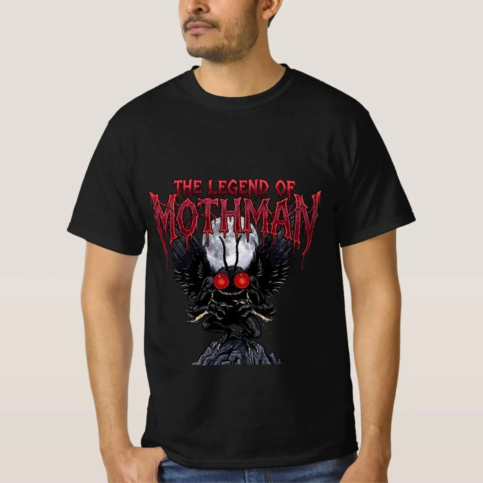 The Legend of Mothman Cryptid Horror T Shirt vintage Washed Slightly Stylish Unisex Comfortable Casual fashion designer clothes