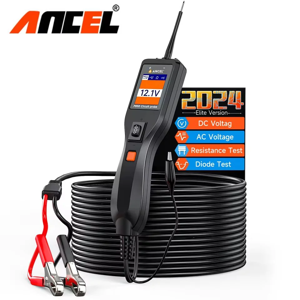 ANCEL PB50 12/24V Car Electric Circuit Tester Probe Pen Tester Voltage Resistant Test Voltage Power Probe Kit Auto Battery Test