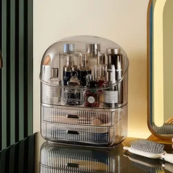 Transparent Desk Makeup Organizer Box, Large Capacity Cosmetic Jewelry Storage Drawer Bathroom Dressing Table Sundries Container