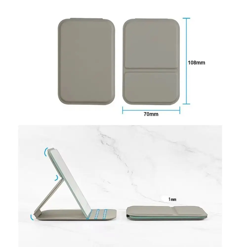 Novo espelho de maquiagem de mesa portátil de alta qualidade espelho de maquiagem portátil de um lado couro do plutônio cor sólida bonito espelho de bolso