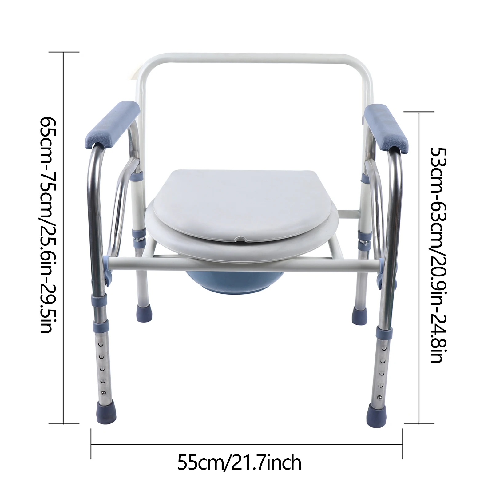 150kg Toilet Chair with Bucket Commode Seat Aid