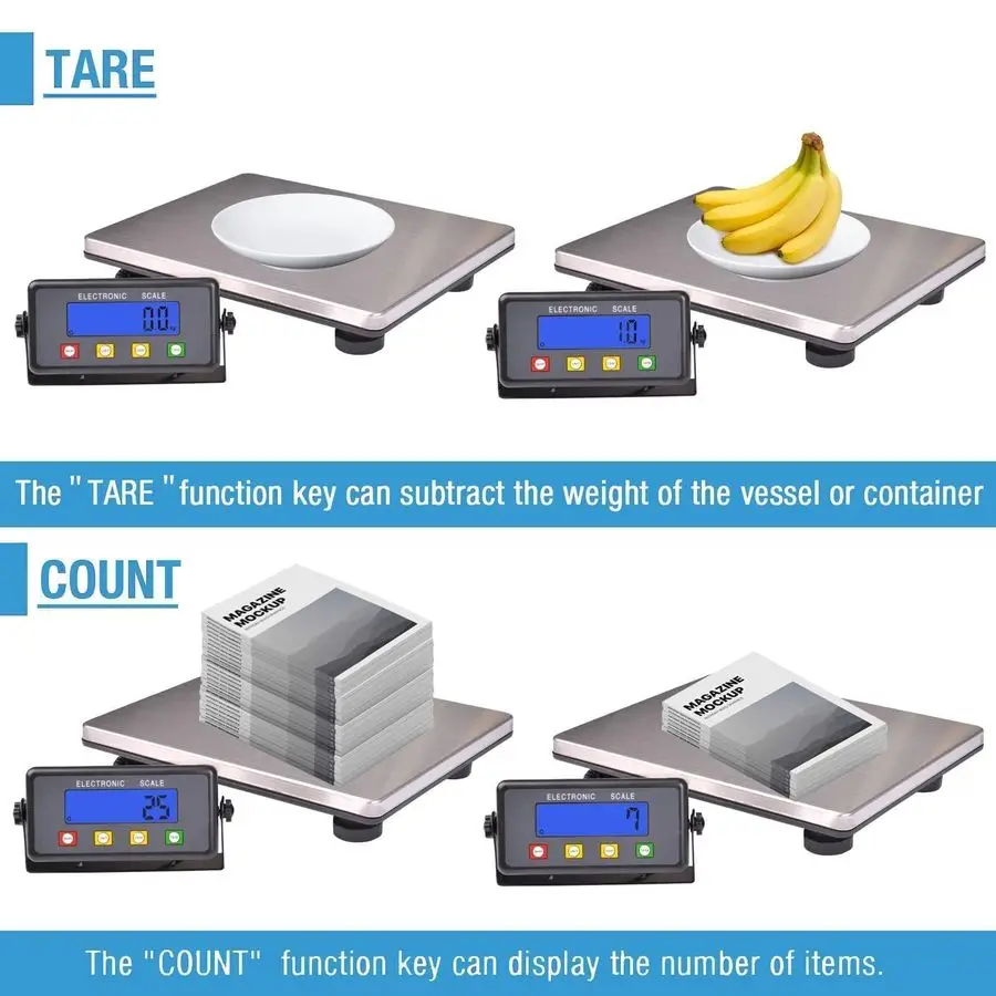 Large Shipping Scale, 440lb 0.35oz Digital Postal Scale with Tare Count AutoOff Function, High Accurate Shipping Scale for Packa