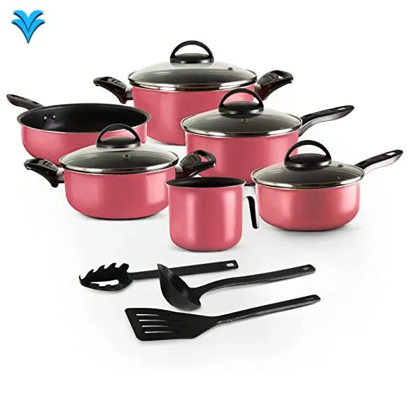 Good Selling pink Coating  Kitchen Accessories  Non Stick Cookware Set  Cookware Set Non Stick