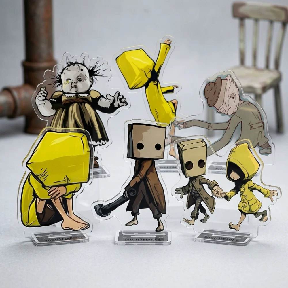 Game Little Nightmares Acrylic 10CM Stand Keychain Six Mono The Janitor Horror Figures Desk Decor Collectible Gift for Fans