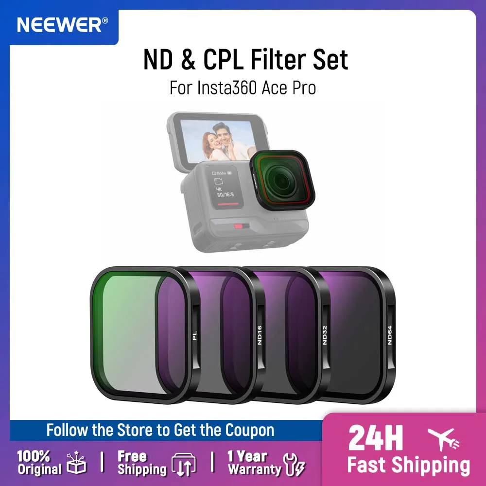 

NEEWER ND/PL/CPL Filter Set Compatible with Insta360 Ace Pro Action Camera Accessories Polarizer Neutral Density Filters
