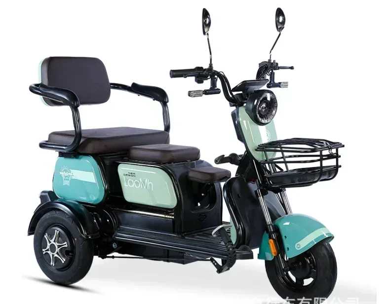 Electric Tricycle 60V600W32AH New With Basket Adult Household Leisure Scooter For Elderly Parent-child Leisure Scooter E-trike