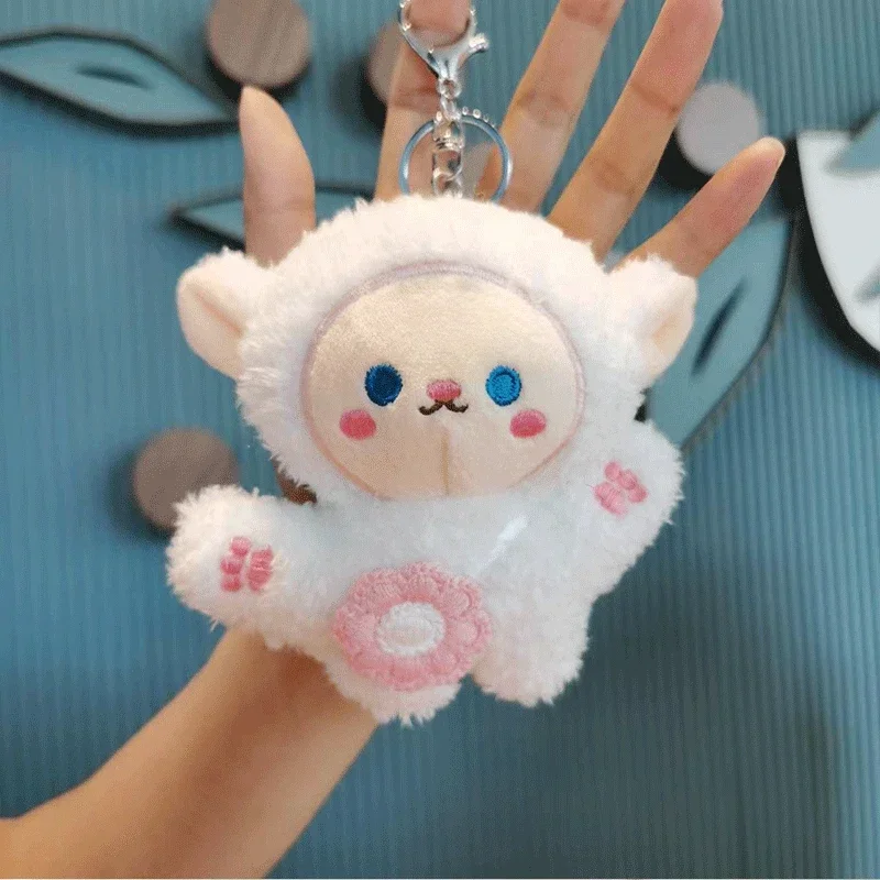 Stuffed Toys Plush Stuffed Doll Plush Pendant Stuffed Sheep Keychain White Sheep Keyring Sheep Key Ring Animal Keyring