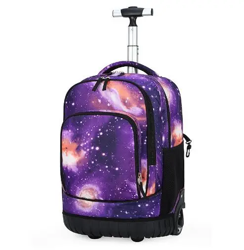 18 inch School Trolley backpack With wheels Trolley backpacks bags for middle school teenagers Children School Rolling backpacks